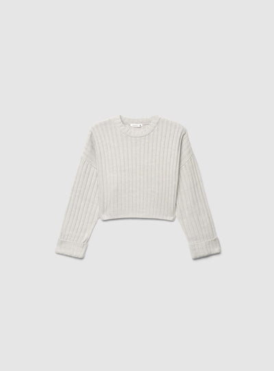 Maglia crop a coste larghe