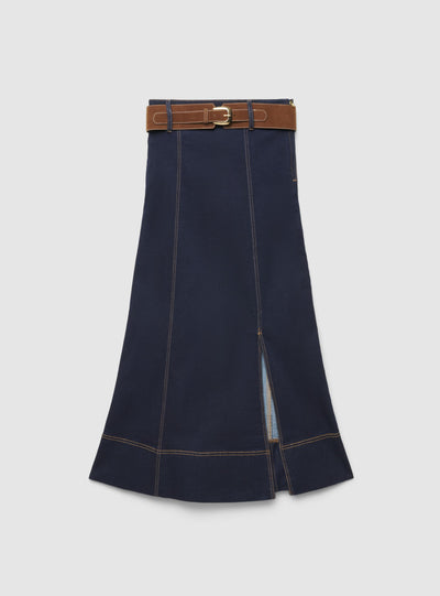 Gonna lunga a portafoglio in denim