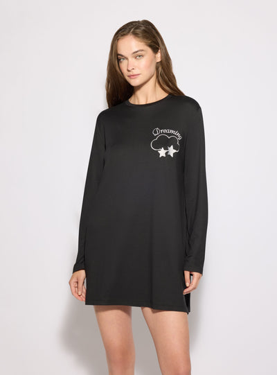 T-shirt pigiama maxi con stampa