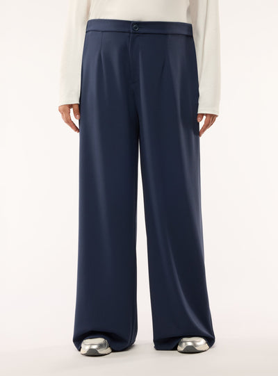 Pantaloni wide leg a tinta unita