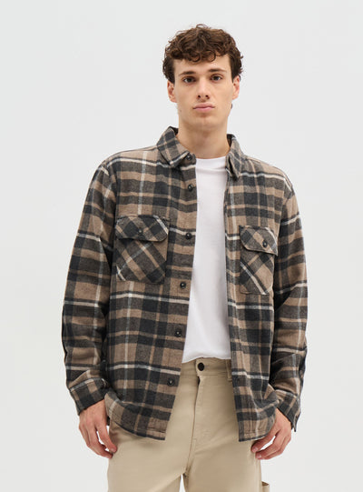Camicia overshirt a quadri con tasche