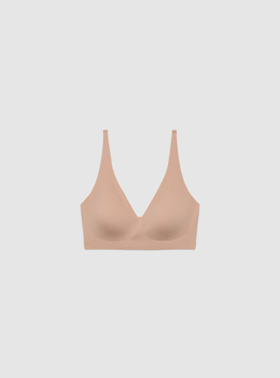 Reggiseno top taglio vivo a tinta unita