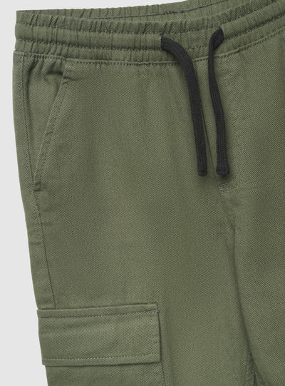 Pantaloni cargo con coulisse tinta unita