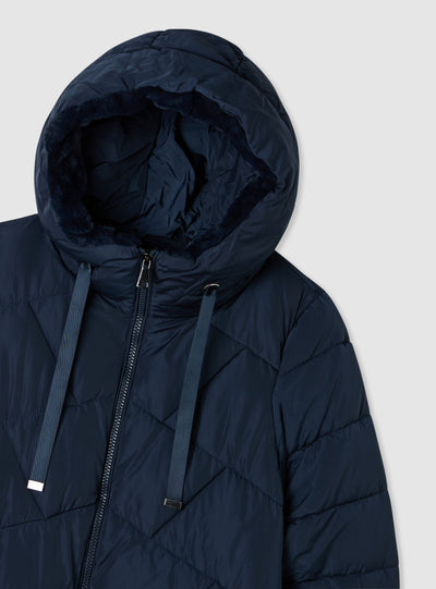 Parka imbottito lungo con cappuccio