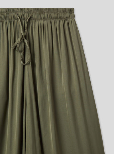 Pantaloni palazzo coulisse in effetto raso