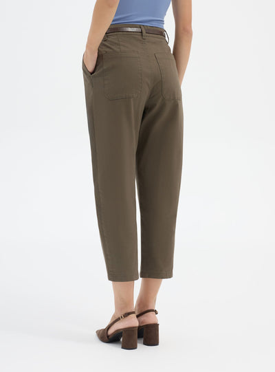 Pantaloni balloon a tinta unita con pinces