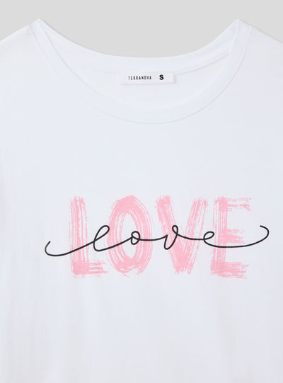T-shirt scritta love