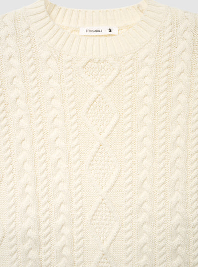 Maglia crop ampia a trecce