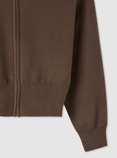 Cardigan con zip e collo ampio