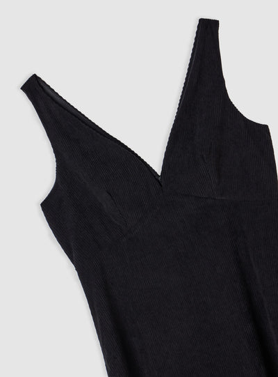 Vestito mini stile impero in velluto a coste