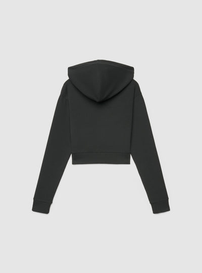 Felpa crop con cappuccio e zip