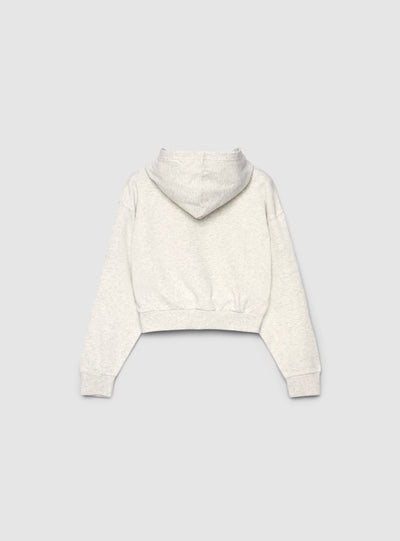 Felpa crop con cappuccio e zip