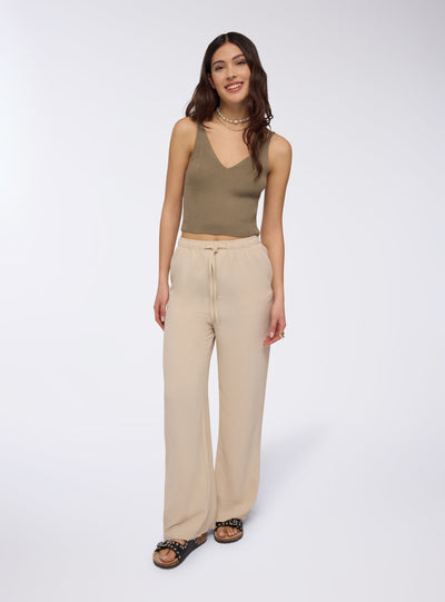 Pantaloni wide leg con coulisse