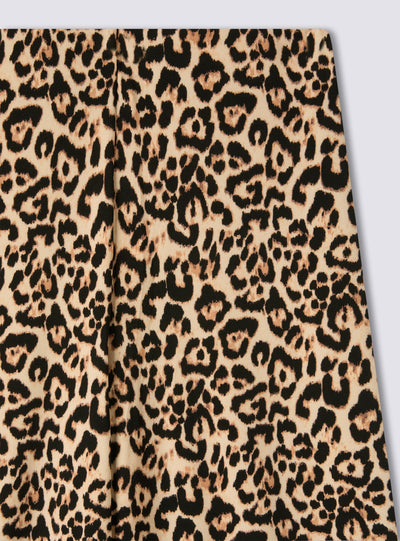 Pantaloni wide leg maculati elasticizzati