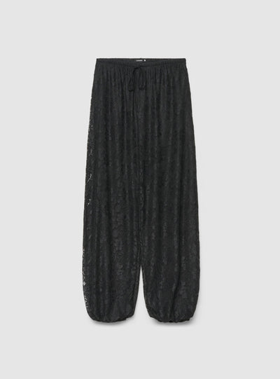 Pantaloni harem in pizzo con coulisse