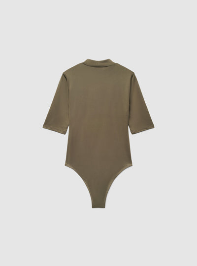 T-shirt body a lupetto a tinta unita