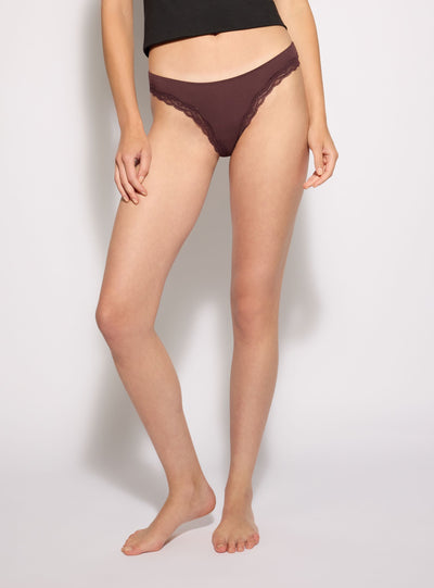 Pack 2 slip brasiliana con bordo in pizzo