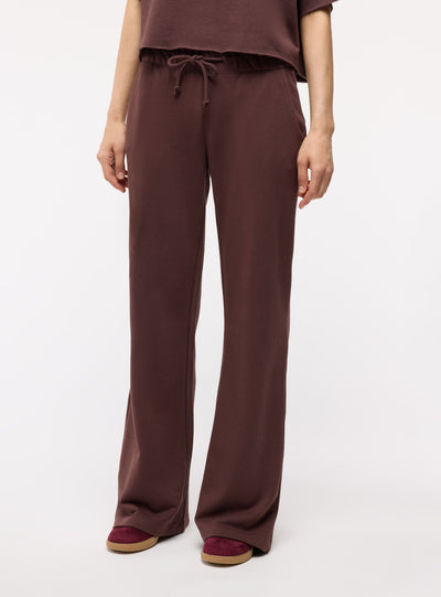 Pantaloni tuta ampi a zampa con coulisse