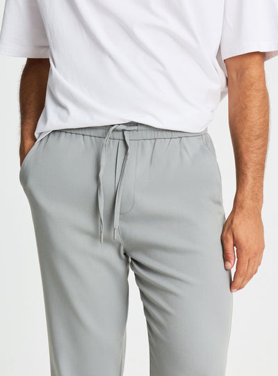 Pantaloni straight tinta unita con coulisse