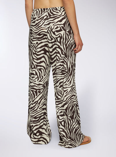 Pantaloni wide leg zebrati in viscosa