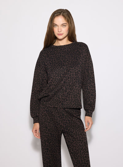 Set pigiama animalier con maglia e pantaloni lunghi
