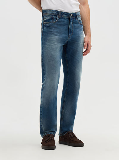 Jeans straight a tinta unita