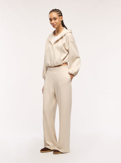 Pantaloni tuta wide leg a tinta unita