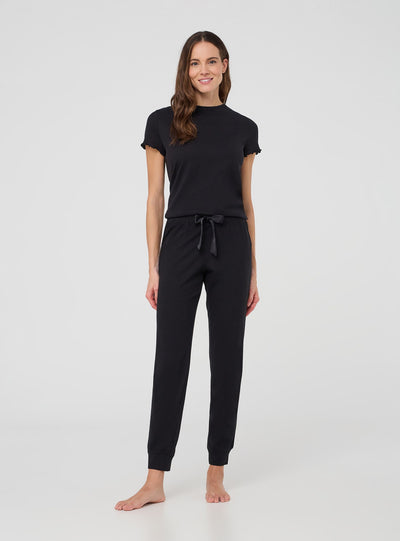 Pantaloni lunghi pigiama tinta unita con coulisse