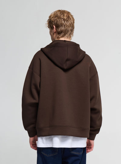 Felpa boxy con zip e cappuccio
