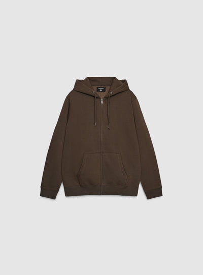 Felpa con cappuccio e zip a tinta unita
