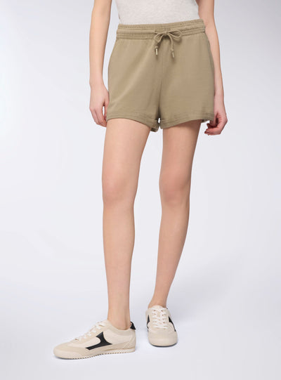 Shorts tuta a vita alta con risvolto