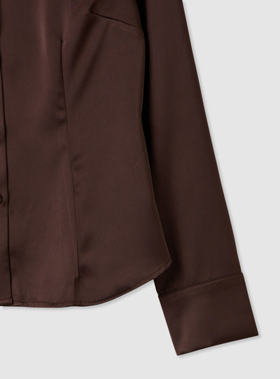 Slim-fit satin shirt