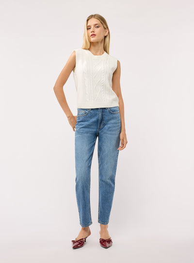Gilet in maglia a trecce