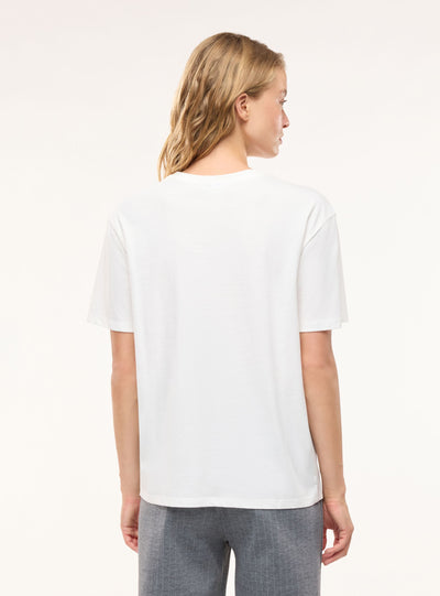 T-shirt ampia con stampa lettering