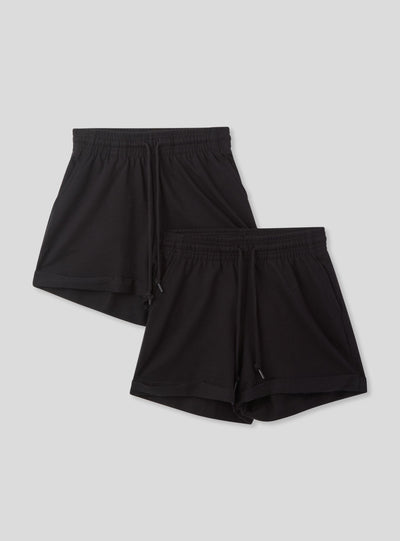 Pack 2 shorts tuta a vita alta con coulisse
