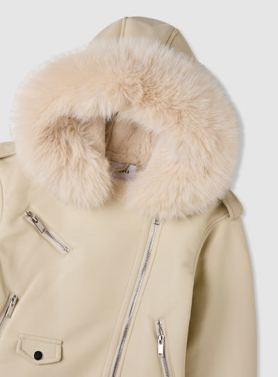 Biker jacket with hood