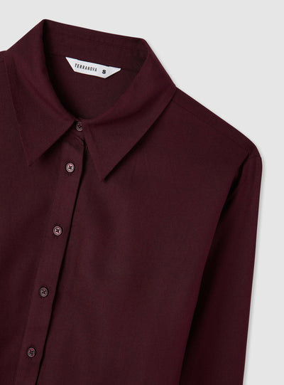 Camicia crop a tinta unita