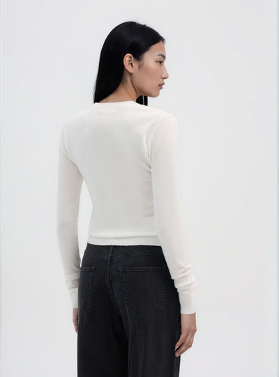 Pull à col en V uni