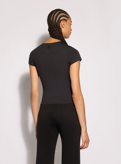 T-shirt girocollo a tinta unita