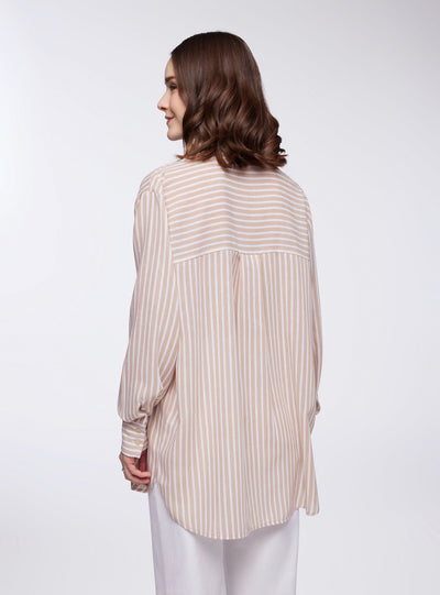 Camicia over a righe tessuto leggero