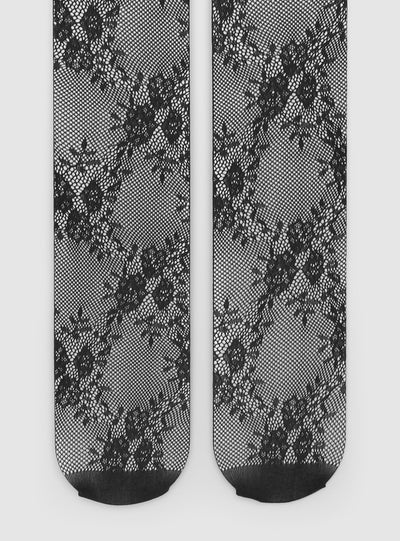 Collant in pizzo con motivo floreale