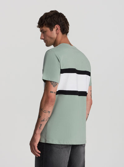 T-shirt block color con scrittta