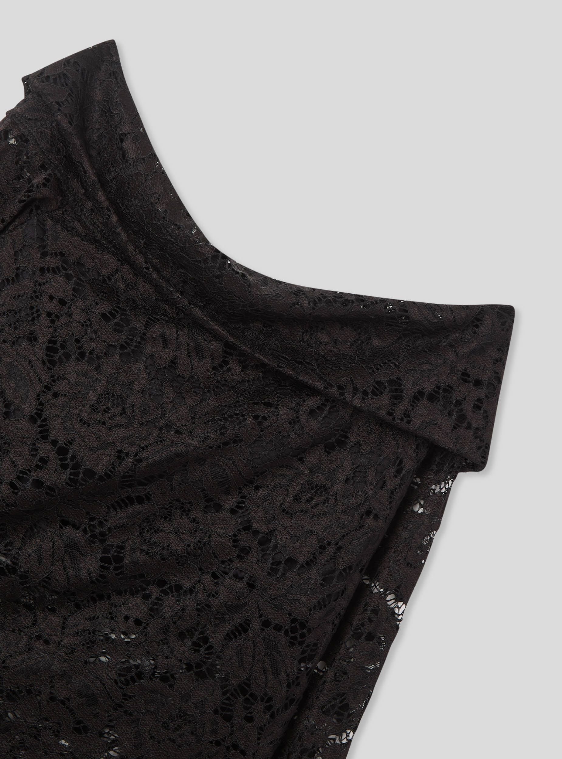 Solada Top Donna In Pizzo a Maniche Lunghe - Nero Tops Taglia M/l Solada Top Donna In Pizzo a Maniche Lunghe - Nero Tops Taglia M/l