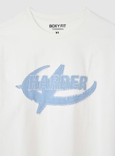 T-shirt boxy con stampa lettering