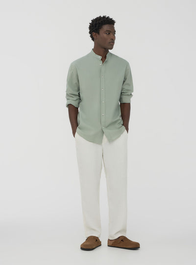 Camicia coreana in misto lino