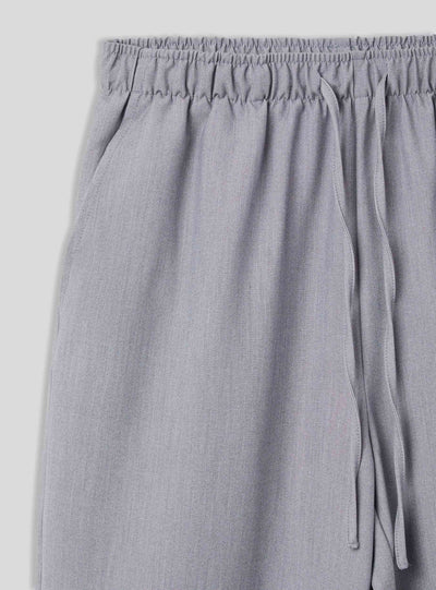 Pantaloni wide leg melange con coulisse