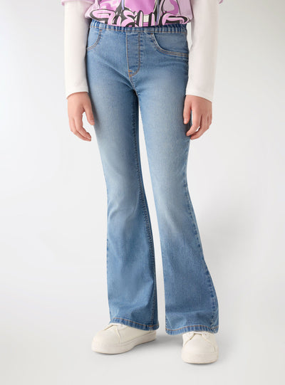 Jeggings a zampa con vita elasticizzata