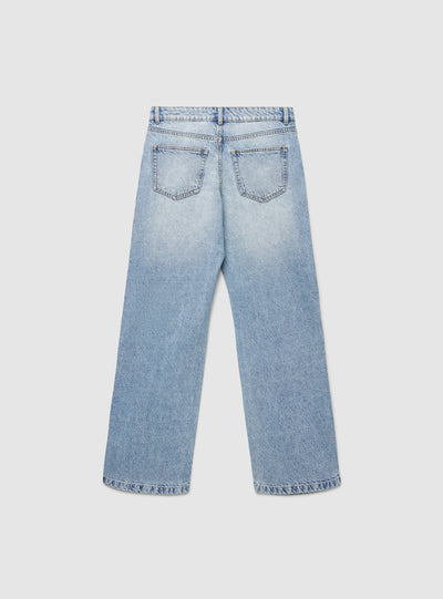 Jeans wide leg a vita bassa