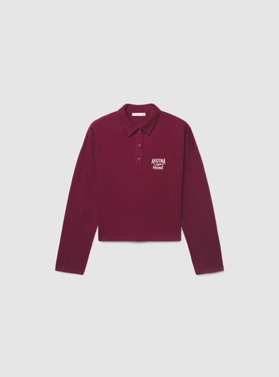 T-shirt over modello polo con ricamo college