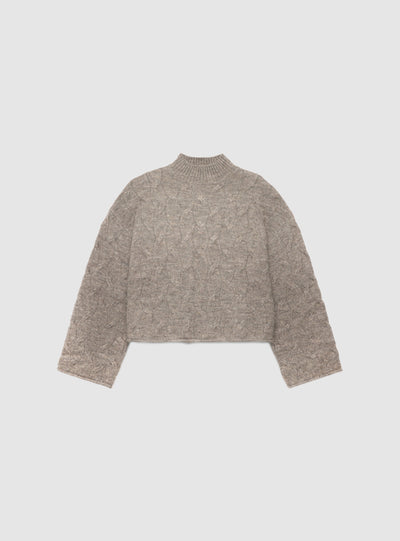 Maglia con collo lupetto a trecce
